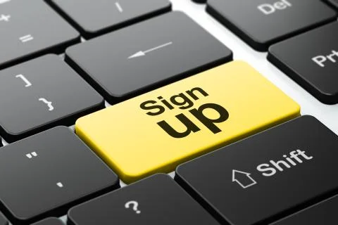 Web development concept: Sign Up on computer keyboard background Illustrazione stock