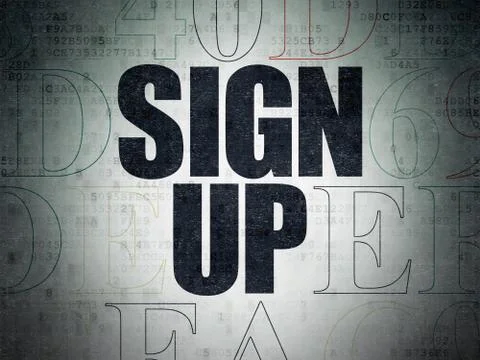 Web development concept: Sign Up on Digital Data Paper background Stock Illustration