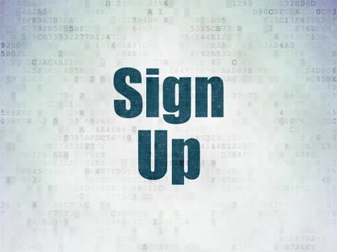 Web development concept: Sign Up on Digital Data Paper background Stock Illustration