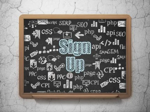 Web development concept: Sign Up on School board background Stock Illustration