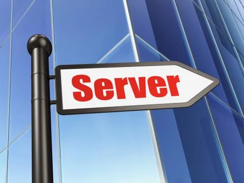 Web development concept: sign Server on Building background Illustrazione stock