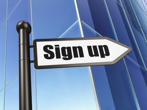Web development concept: sign Sign Up on Building background Ilustración de archivo