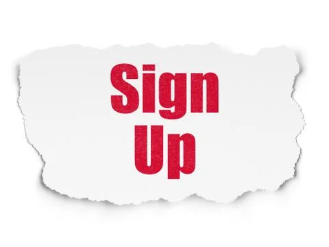 Web development concept: Sign Up on Torn Paper background 库存插图