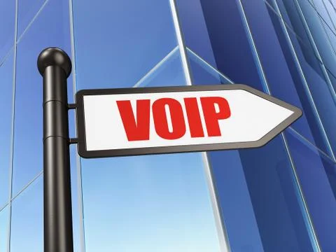 Web development concept: sign VOIP on Building background Ilustración de archivo
