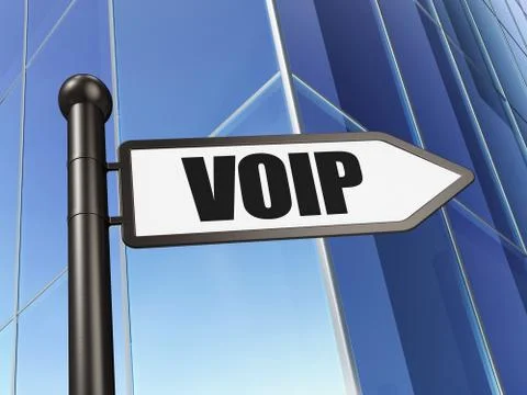Web development concept: sign VOIP on Building background イラスト素材