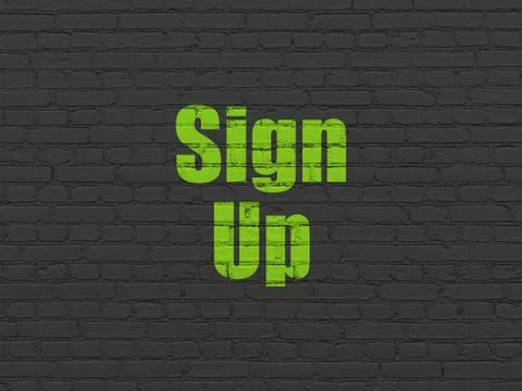 Web development concept: Sign Up on wall background Illustrazione stock