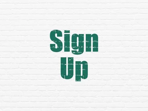Web development concept: Sign Up on wall background Stock-Illustration
