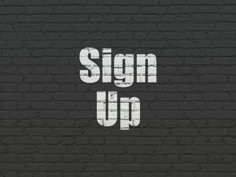 Web development concept: Sign Up on wall background Stock Illustration