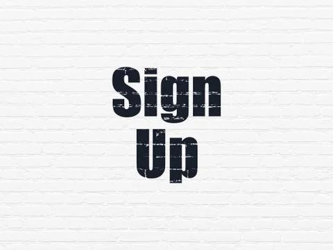 Web development concept: Sign Up on wall background Stock-Illustration
