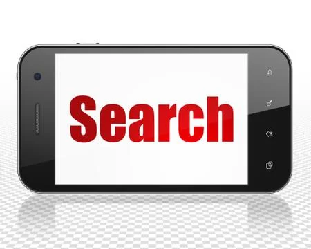 Web development concept: Smartphone with Search on display 스톡 일러스트