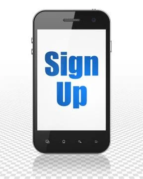 Web development concept: Smartphone with Sign Up on display Stock Illustration