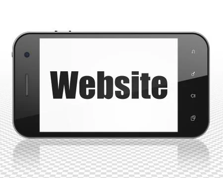 Web development concept: Smartphone with Website on display 스톡 일러스트
