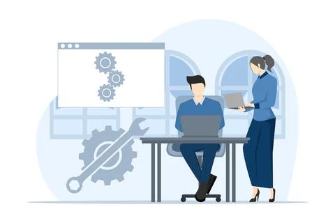 Web Development Concept. software engineer, development, software programming. Stockillustratie