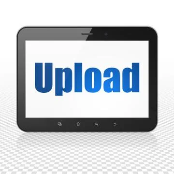 Web development concept: Tablet Computer with Upload on display Stockillustratie