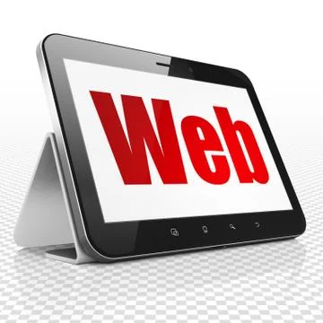 Web development concept: Tablet Computer with Web on display 스톡 일러스트