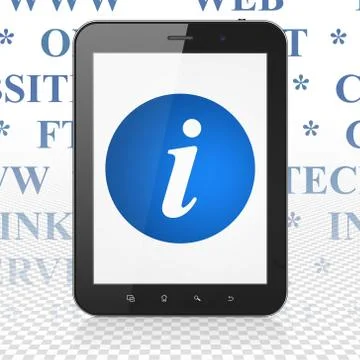 Web development concept: Tablet Computer with Information on display Illustrazione stock