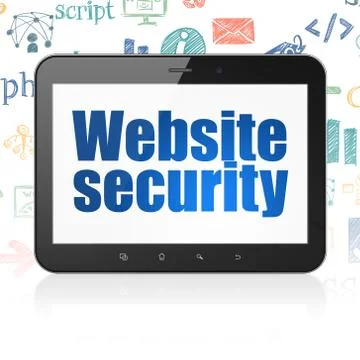 Web development concept: Tablet Computer with Website Security on display Illustrazione stock