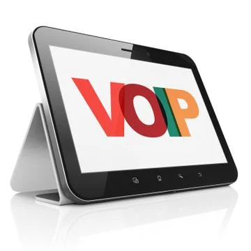 Web development concept: Tablet Computer with VOIP on  display 스톡 일러스트