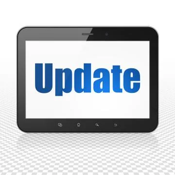Web development concept: Tablet Computer with Update on display Illustrazione stock