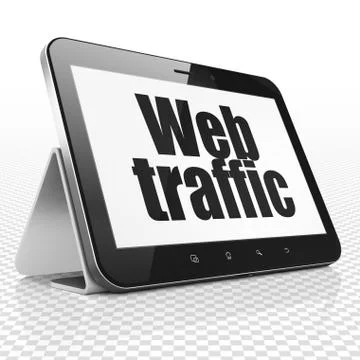 Web development concept: Tablet Computer with Web Traffic on display Illustrazione stock