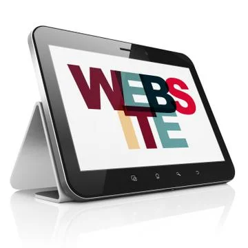 Web development concept: Tablet Computer with Website on  displa 스톡 일러스트