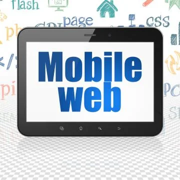 Web development concept: Tablet Computer with Mobile Web on display Illustrazione stock