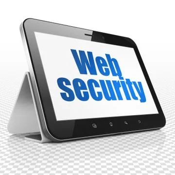 Web development concept: Tablet Computer with Web Security on display 스톡 일러스트