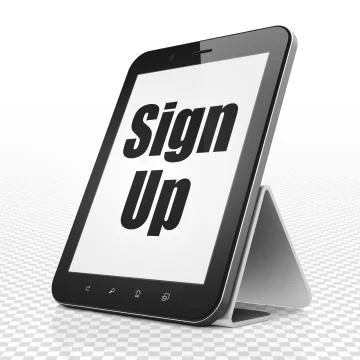 Web development concept: Tablet Computer with Sign Up on display Stock Illustration
