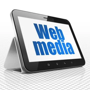 Web development concept: Tablet Computer with Web Media on display Illustrazione stock