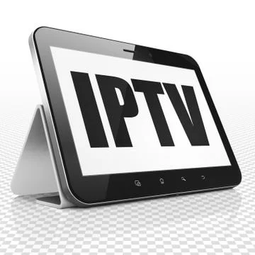 Web development concept: Tablet Computer with IPTV on display Stock Illustration