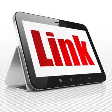 Web development concept: Tablet Computer with Link on display Illustrazione stock
