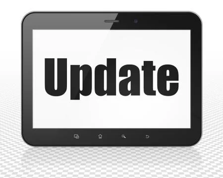 Web development concept: Tablet Pc Computer with Update on display Illustrazione stock