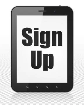 Web development concept: Tablet Pc Computer with Sign Up on display Stock Illustration