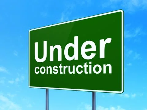 Web development concept: Under Construction on road sign background Stock Illustration