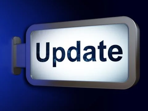 Web development concept: Update on billboard background Stock Illustration