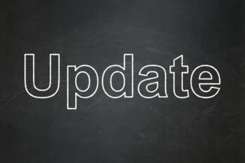 Web development concept: Update on chalkboard background イラスト素材