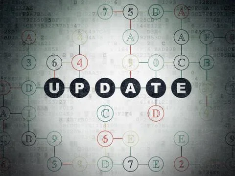 Web development concept: Update on Digital Paper background 库存插图