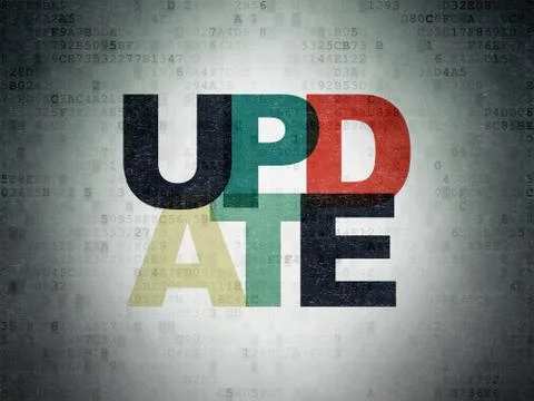 Web development concept: Update on Digital Data Paper background 库存插图