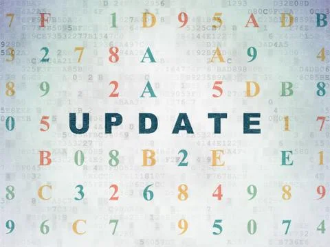 Web development concept: Update on Digital Data Paper background 库存插图