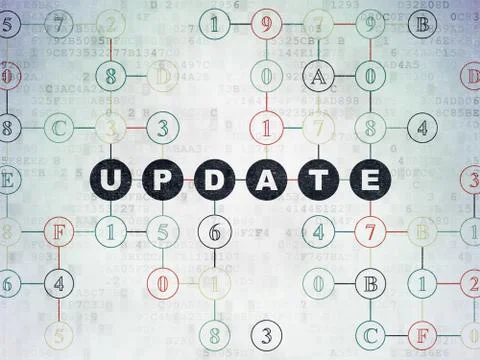 Web development concept: Update on Digital Data Paper background 스톡 일러스트