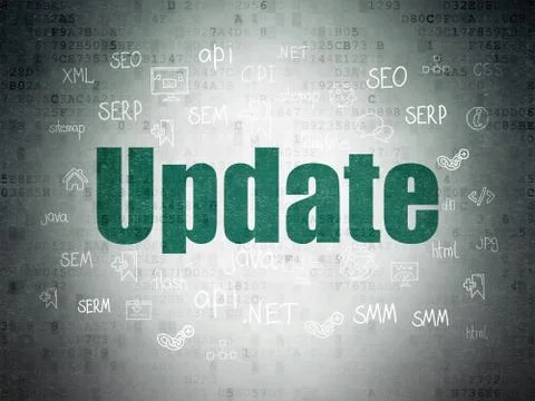 Web development concept: Update on Digital Data Paper background Stock Illustration