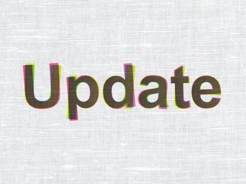 Web development concept: Update on fabric texture background Stock-Illustration