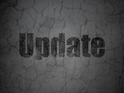 Web development concept: Update on grunge wall background 스톡 일러스트