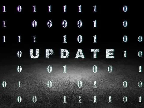 Web development concept: Update in grunge dark room Illustrazione stock