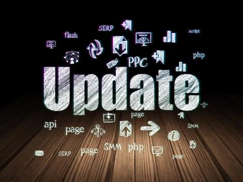 Web development concept: Update in grunge dark room イラスト素材