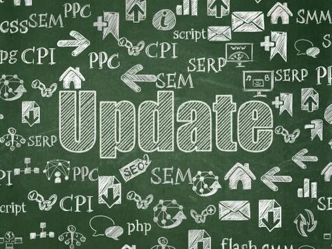 Web development concept: Update on School board background 库存插图