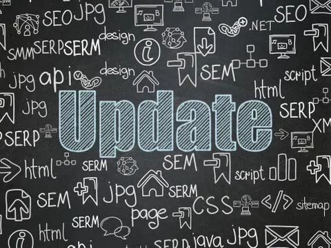 Web development concept: Update on School board background Illustrazione stock