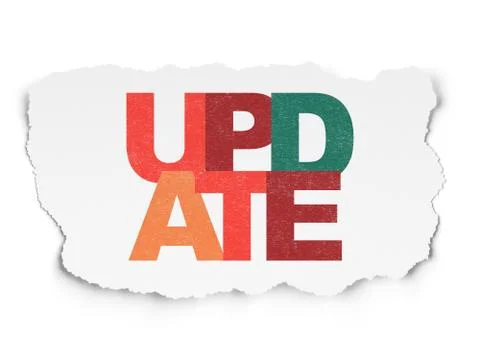 Web development concept: Update on Torn Paper background Stock Illustration