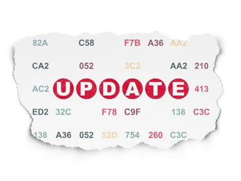 Web development concept: Update on Torn Paper background Stock-Illustration