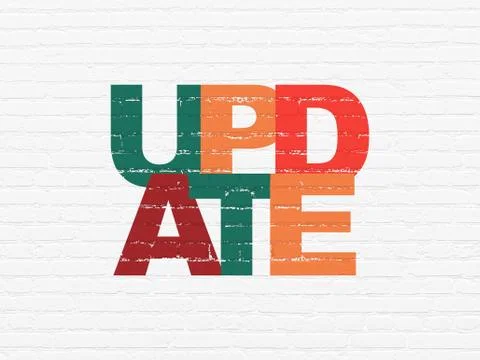 Web development concept: Update on wall background イラスト素材